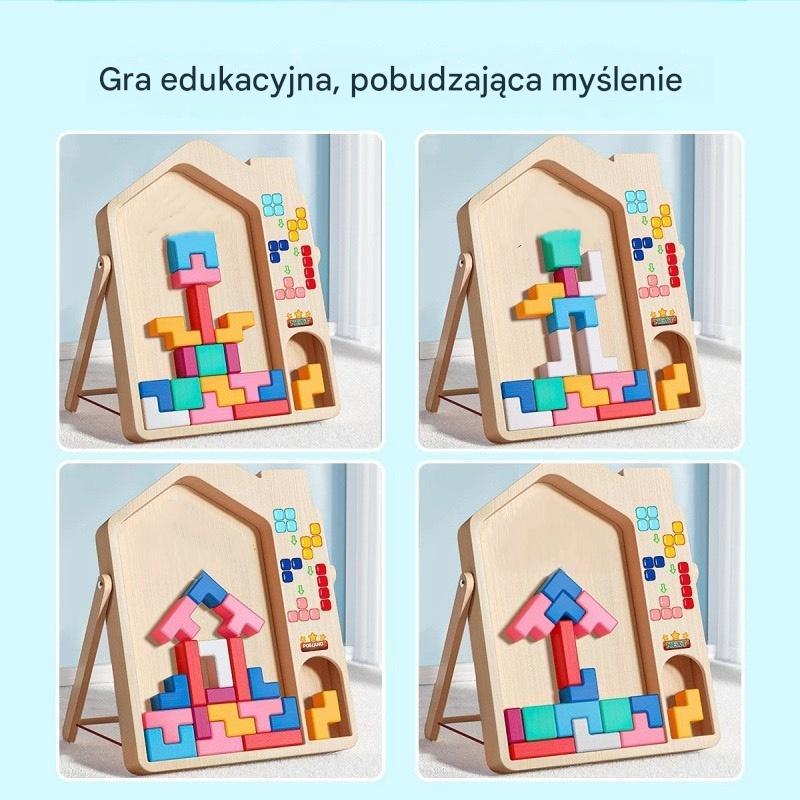 🔥🌈【Kup 1, a 1 dostaniesz gratis】Tetris – edukacyjna układanka dla dzieci z klockami