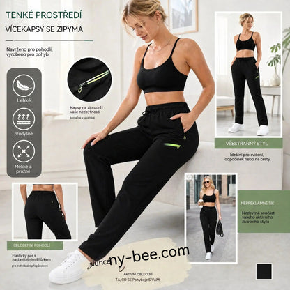 ⏳ 🔥 Dámske nohavice s rovnými nohavicami – elastický pás; vhodné do práce, na cesty aj na každodenné nosenie 👖✨