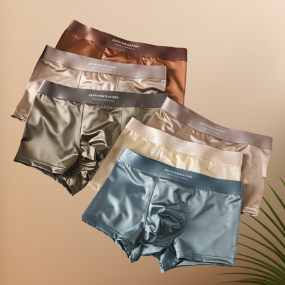🔥Zadnji dan, 50% popusta🩲【pakiranje od 6 komada】Novo donje rublje Ice Silk, prozračne ljetne bokserice, satensko muško donje rublje s osjećajem leda