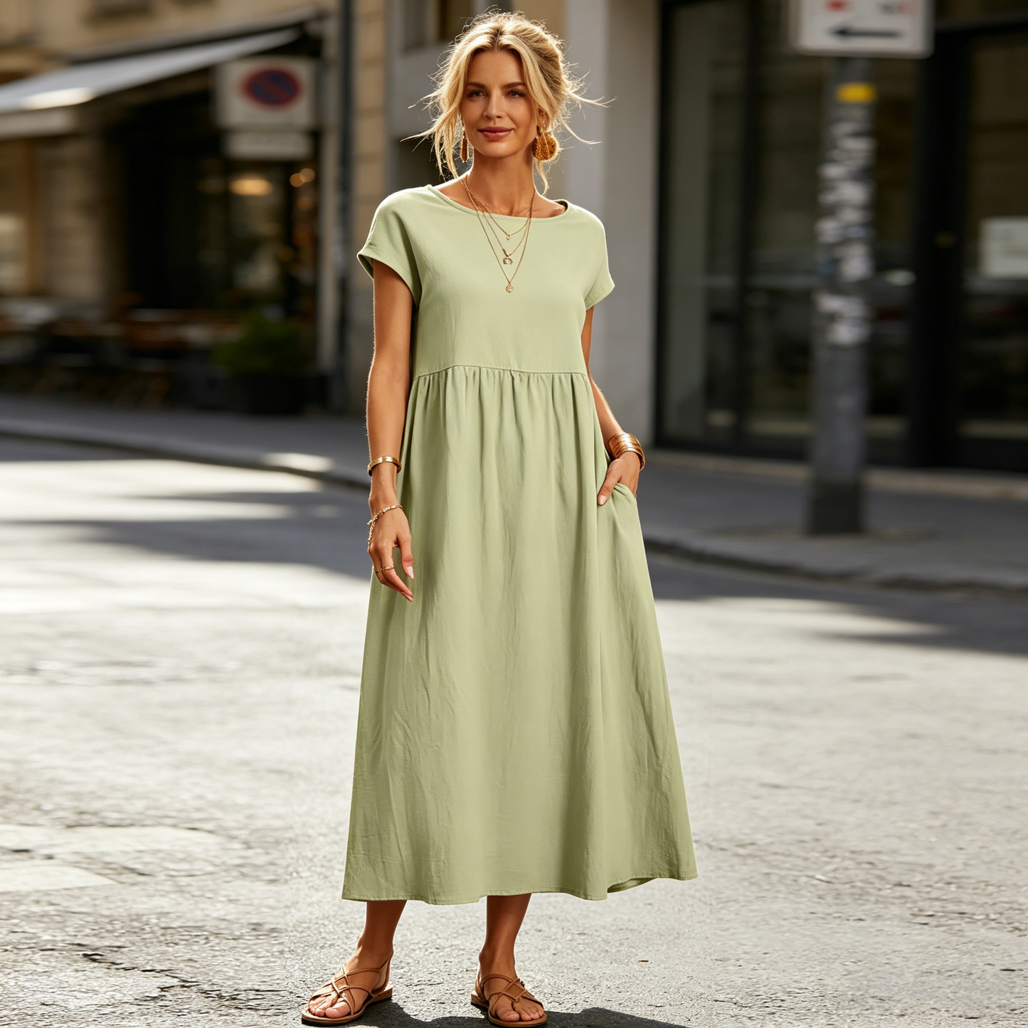 🔥✨【S-XXL】Nuevo vestido sin mangas para mujer, diseño de color liso, transpirable y cómodo, ¡oferta por tiempo limitado!