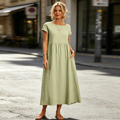 🔥✨【S-XXL】Nuevo vestido sin mangas para mujer, diseño de color liso, transpirable y cómodo, ¡oferta por tiempo limitado!