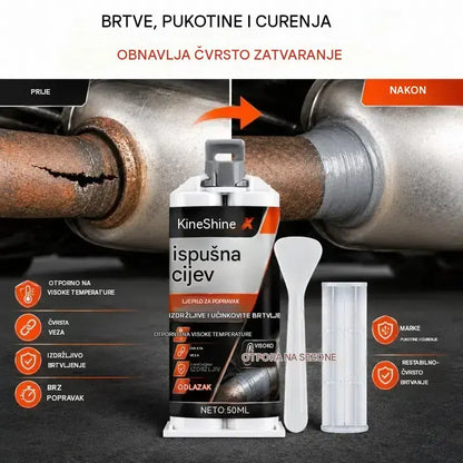 ⭐2 pakiranja🔧 Ljepilo za popravak i brtvljenje ispušnih cijevi za visoke temperature: Posebno formulirano za čelik; pruža snažno i izdržljivo prianjanje, otporno na ekstremne temperature i vibracije. 🚗✅