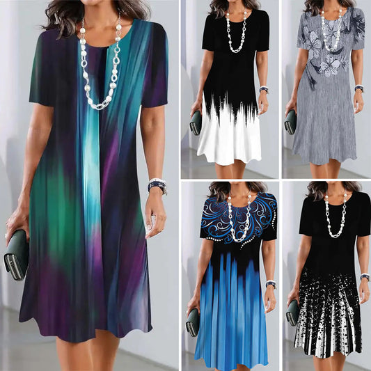 🔥【S-5XL】Elegancka sukienka retro z okrągłym dekoltem