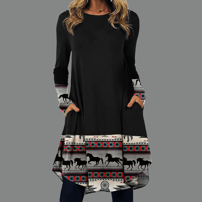 👗50% OFF🍁【S-5XL】Dámske etnické módne ležérne šaty