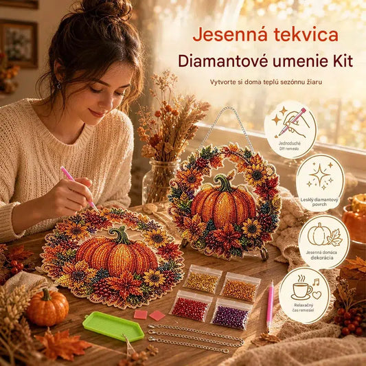 🔥Horúci výpredaj! 50% zľava!✨⚡ Predaných viac ako 50 000 kusov! 🎁🍂 Prívesok - tekvicový veniec - sada na maľovanie vlastnými rukami