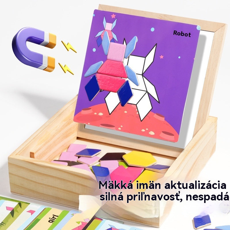 🎁🌟【Limitovaná ponuka Kúp 1 a získaj 1 zdarma】 Nová detská magnetická geometrická logická hra Tangram