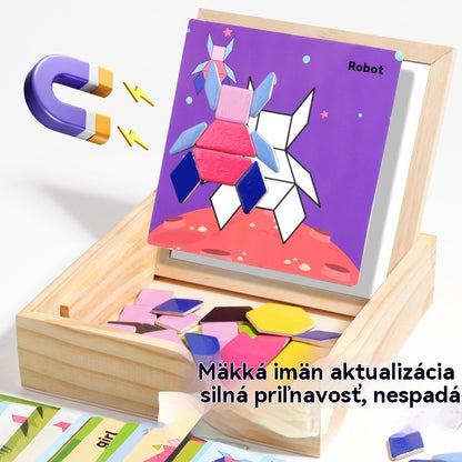 🎁🌟【Limitovaná ponuka Kúp 1 a získaj 1 zdarma】 Nová detská magnetická geometrická logická hra Tangram