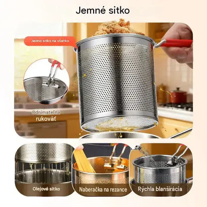 【Dvojdielna sada: hrniec + sitko】26 €🔥 Ušetrite až 49 %! 🎁 Multifunkčná fritéza z nehrdzavejúcej ocele 304