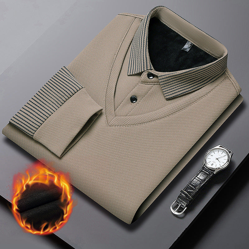 💖🧡39%OFF【M-4XL】Camisa POLO de dos piezas con retazos falsos a rayas