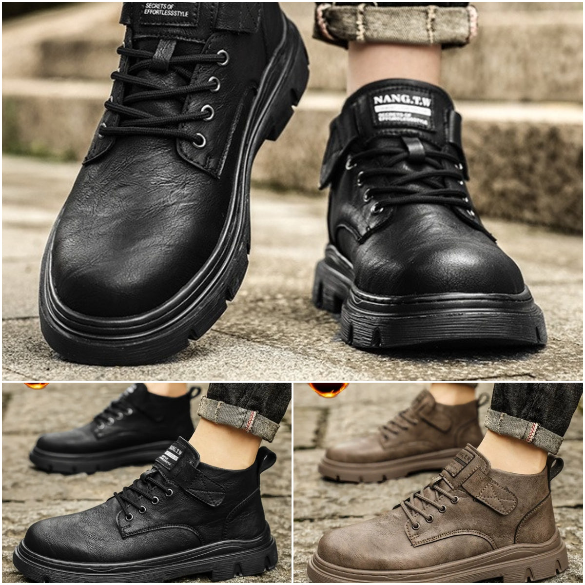 🔥👞【Ograničeni popust 50%】2025 Nove muške cipele s flis podstavom i debelim potplatom za povećanje visine