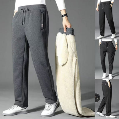 👖 【50% taniej przez ograniczony czas】Nowe zimowe męskie spodnie sportowe 2025 z grubym ociepleniem z futerka owczego