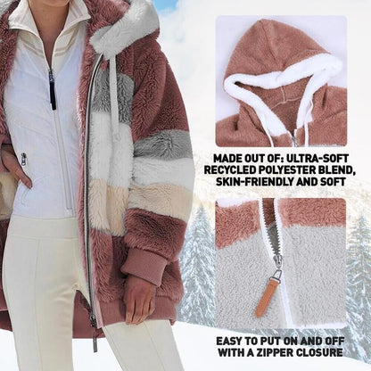❄️⏰ Sezonowa promocja 50%[S-5XL] 2025 nowa damska kurtka w grube, pluszowe kontrastowe paski