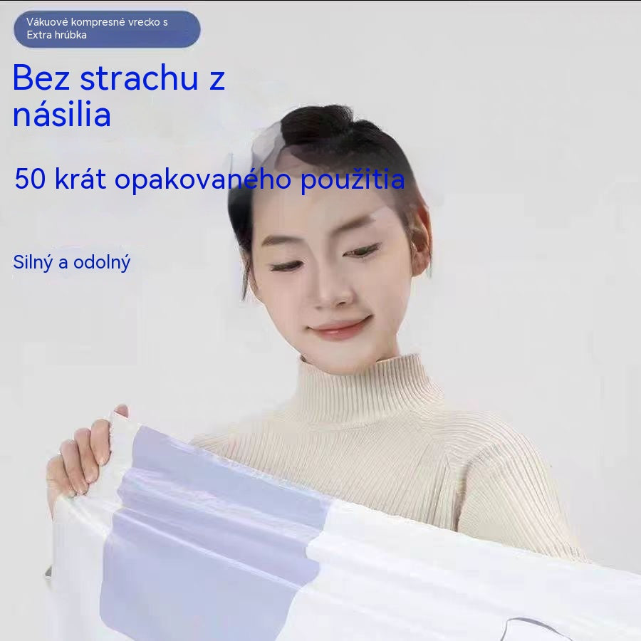 🧳【5-dielna sada】💨 Veľkokapacitné stlačiteľné vákuové úložné vrecká: Nepotrebujú pumpičku, sú nepriepustné, ideálne na úsporu miesta v kufri a doma ✈️
