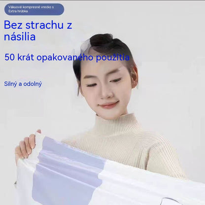 🧳【5-dielna sada】💨 Veľkokapacitné stlačiteľné vákuové úložné vrecká: Nepotrebujú pumpičku, sú nepriepustné, ideálne na úsporu miesta v kufri a doma ✈️