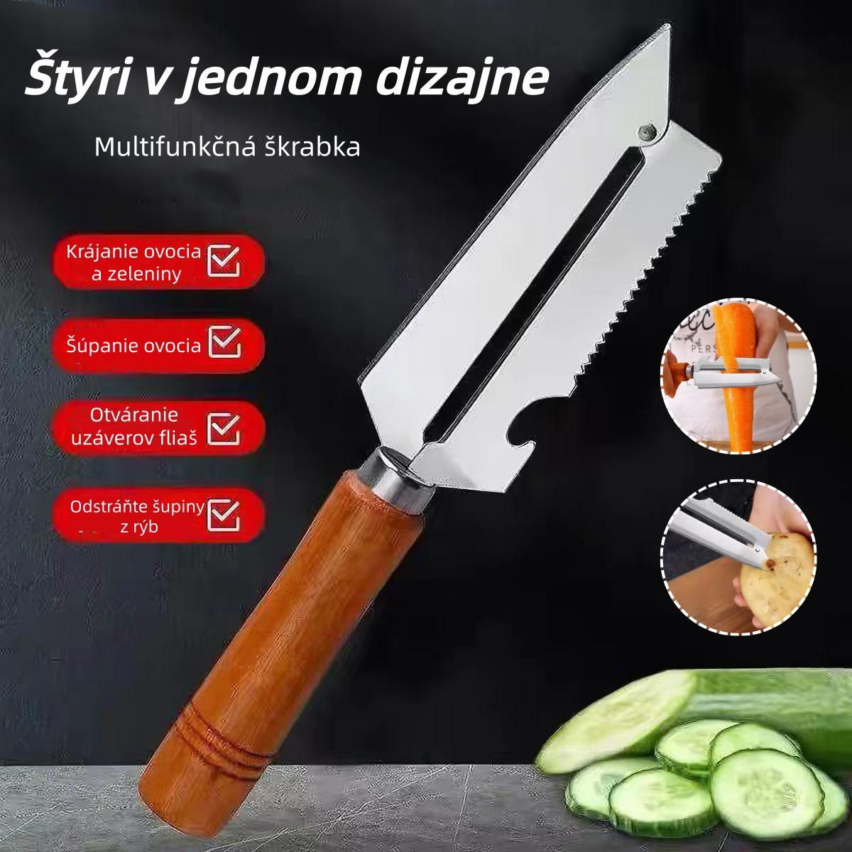 🥕 Kúp 1 a získaj 1 zadarmo! ✨ Multifunkčná kuchynská škrabka – Vyrobená z nehrdzavejúcej ocele s ergonomickou rukoväťou, ideálna na ovocie, zeleninu a mäso 🔪